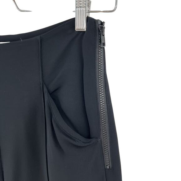 ALC A.L.C Marley Pants Trouser Wide Leg High Rise Crop Pleat Drape Black Size 2 - Picture 3 of 10